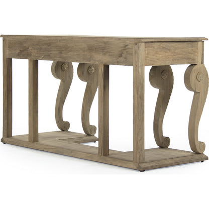 Beale Desk by Zentique in dry natural finish and wood. Made from wood in a transitional style.