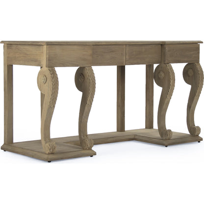 Beale Desk by Zentique in dry natural finish and wood. Made from wood in a transitional style.