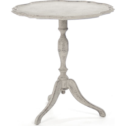 Bart Side Table by Zentique in antique gray taupe and birch. Made from birch in a cottage & farmhouse style.