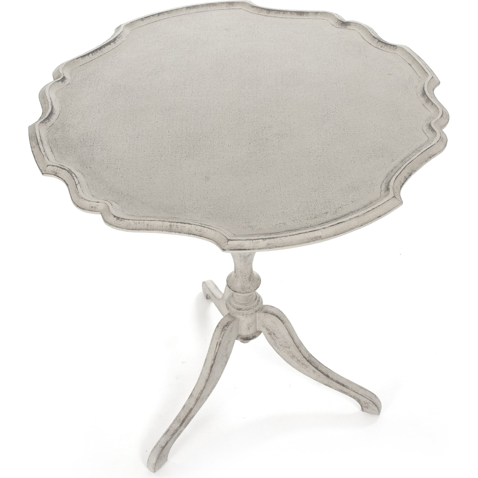 Bart Side Table by Zentique in antique gray taupe and birch. Made from birch in a cottage & farmhouse style.