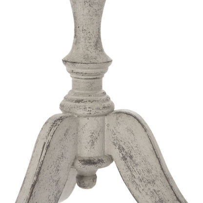 Bart Side Table by Zentique in antique gray taupe and birch. Made from birch in a cottage & farmhouse style.