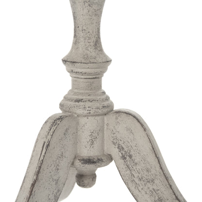 Bart Side Table by Zentique in antique gray taupe and birch. Made from birch in a cottage & farmhouse style.