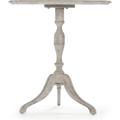 Bart Side Table by Zentique in antique gray taupe and birch. Made from birch in a cottage & farmhouse style.