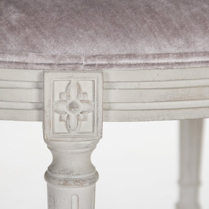 Vita Stool by Zentique in velvet and birch. Made from birch in a traditional style.