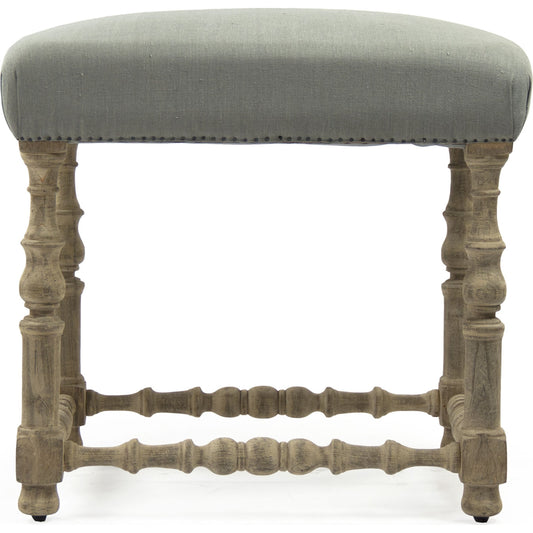 Giselle Counter Stool by Zentique in dry natural birch, seafoam green raw silk and birch. Made from birch in a traditional style.