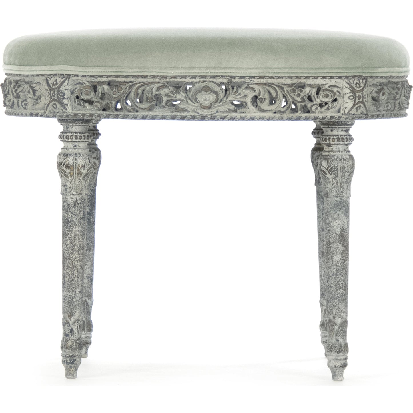 002 S-337225 | Additional Silo | Galdy Stool by Zentique in distressed olive green, olive greenvelvet and birch. Made from birch in a traditional style.