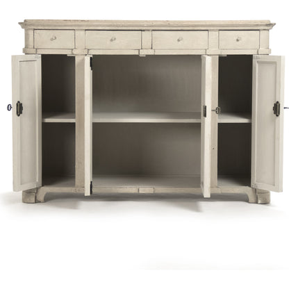 Danil Chest by Zentique in distressed top, antique beige base and pine, poplar. Made from pine, poplar in a traditional style.