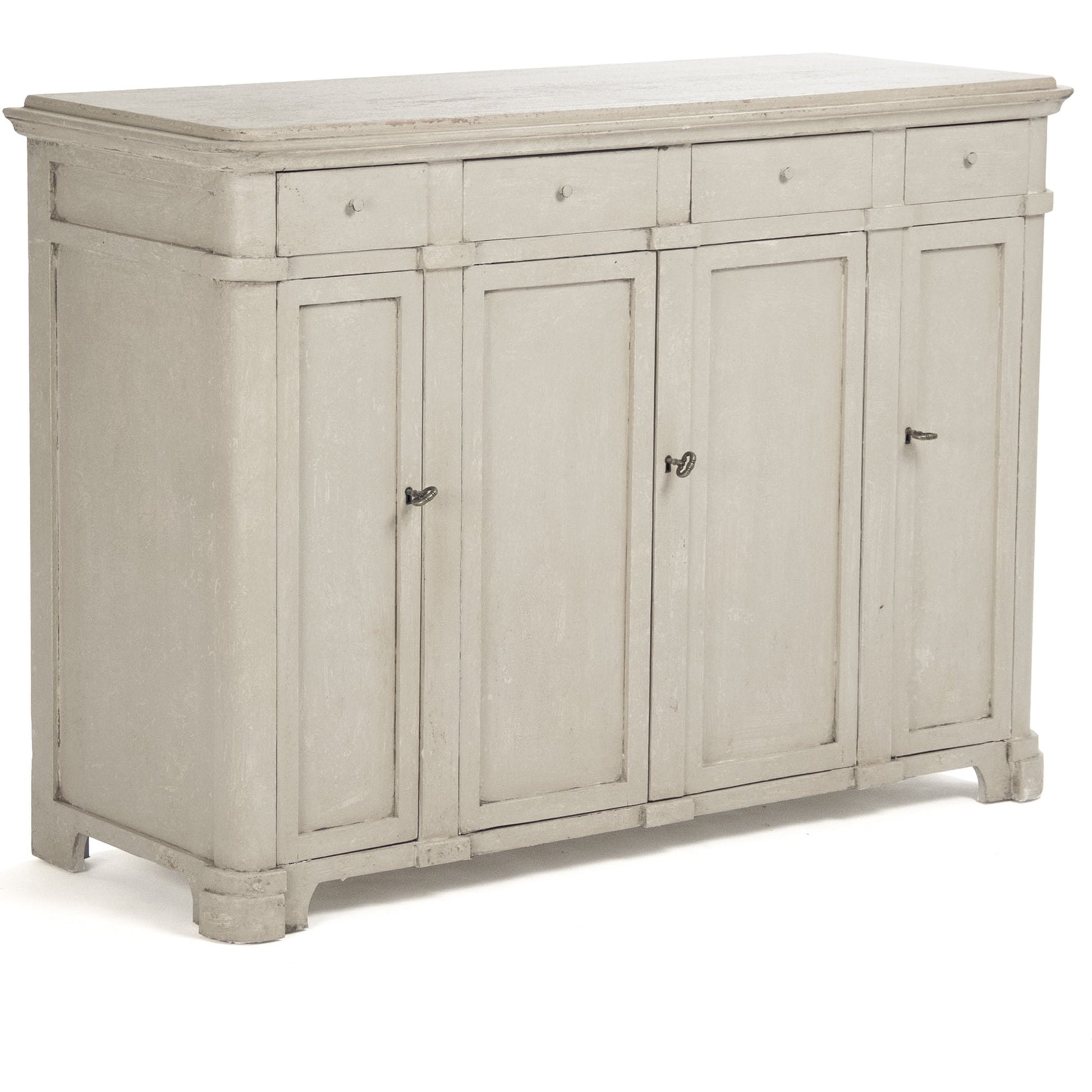 Danil Chest by Zentique in distressed top, antique beige base and pine, poplar. Made from pine, poplar in a traditional style.