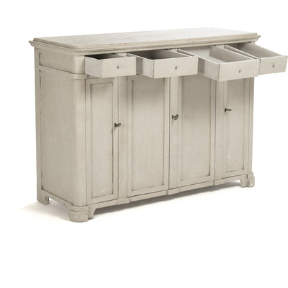 Danil Chest by Zentique in distressed top, antique beige base and pine, poplar. Made from pine, poplar in a traditional style.