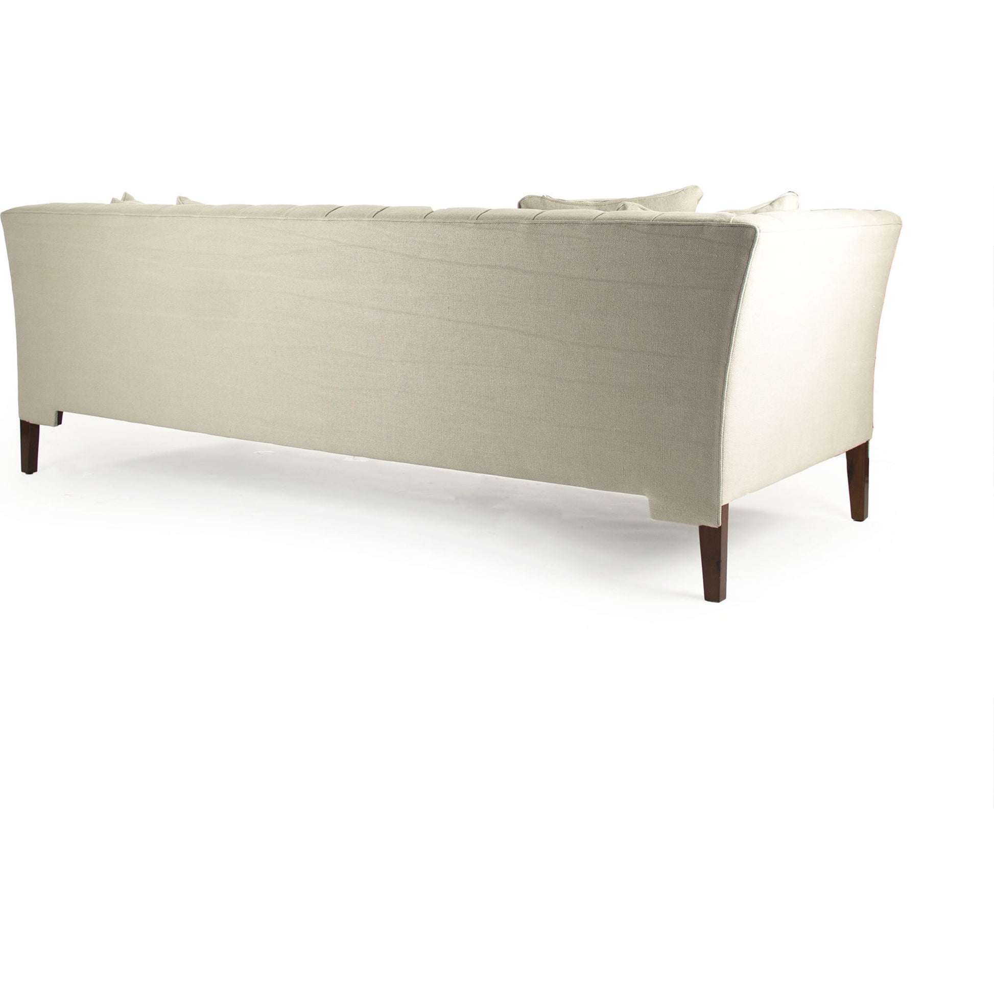 Eileen Sofa by Zentique in cream linen and birch, pine. Made from birch, pine in a transitional style.