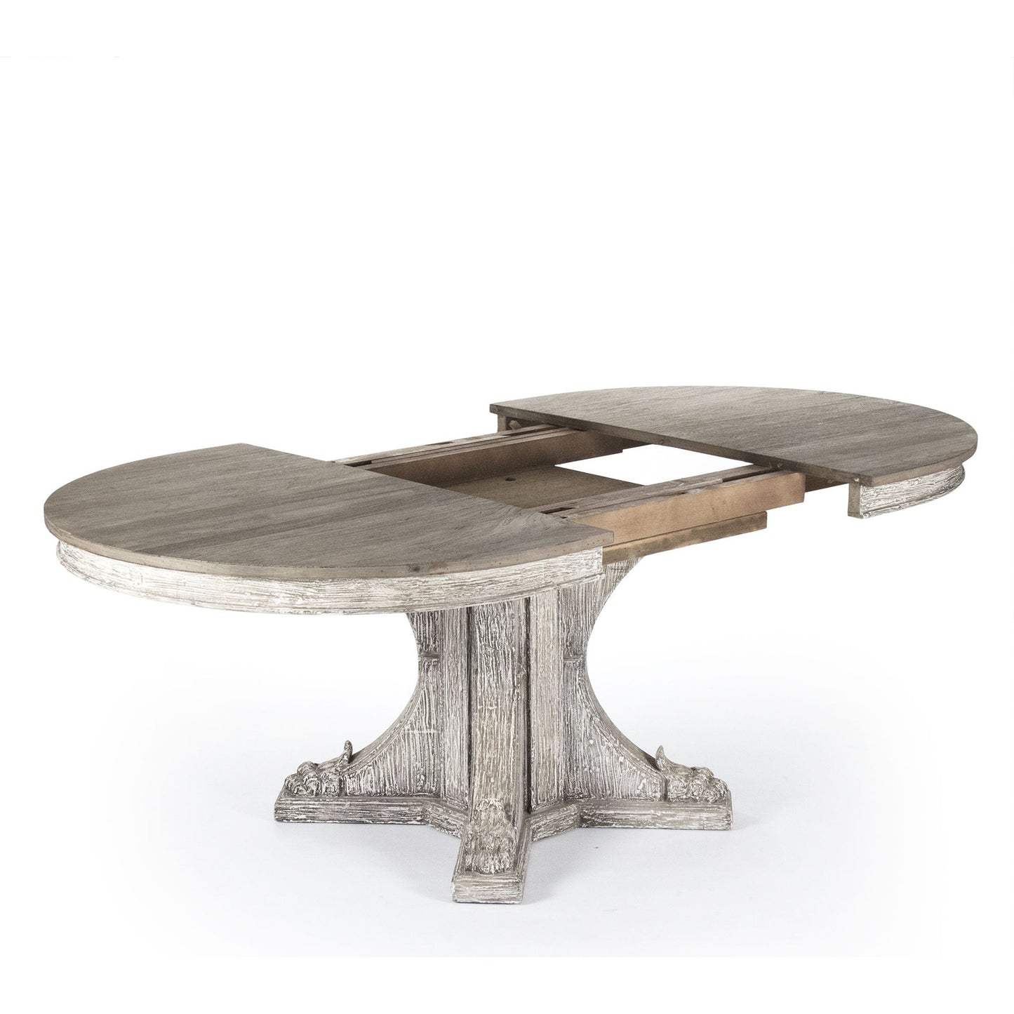 002 S-338395 | Additional Silo | Terrell Dining Table by Zentique in weathered top, distressed gray washed based and elm, birch, pine. Made from elm, birch, pine in a transitional style.