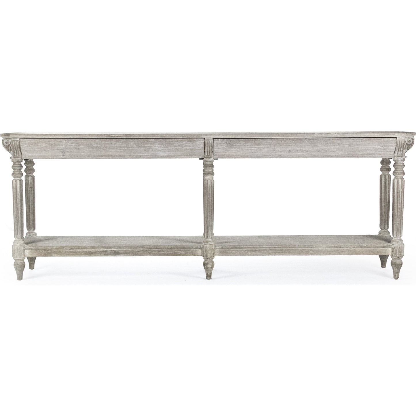 003 S-336790 | Additional Silo | Bryce Console by Zentique in white washed and elm, birch, pine. Made from elm, birch, pine in a traditional style.
