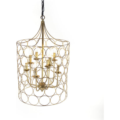 Dru Hanging Light by Zentique in golf leaf and iron. Made from iron in a modern style.