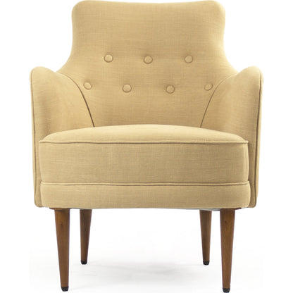 Celie Chair by Zentique in beige linen and birch. Made from birch in a transitional style.