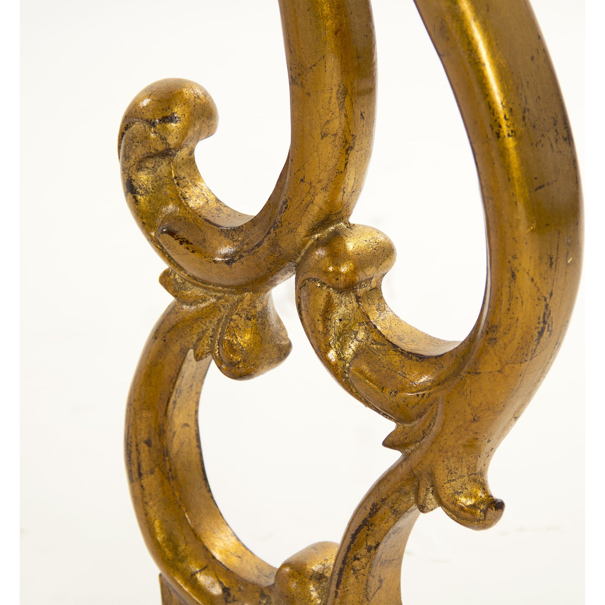 Emeline Console by Zentique in off-white top, gold leaf base and birch, plywood. Made from birch, plywood in a traditional style.