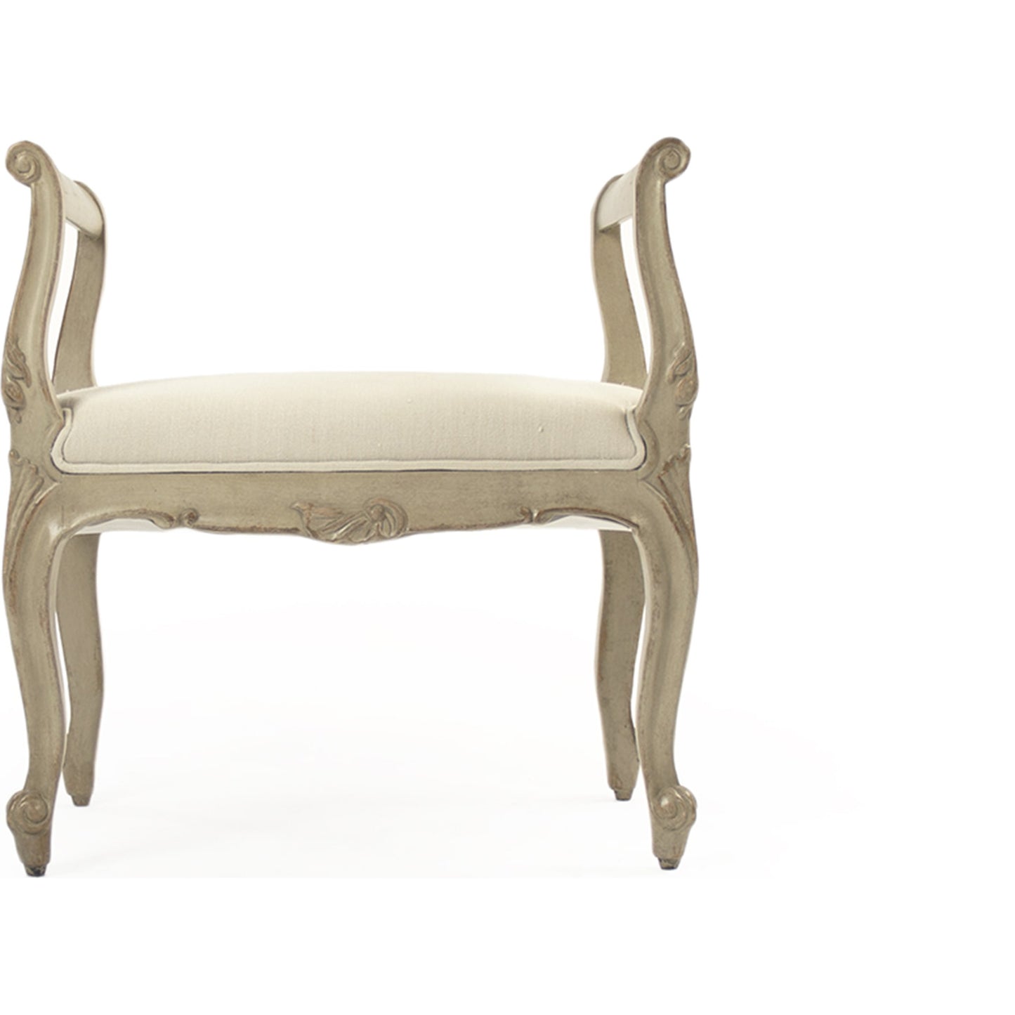 004 S-336819 | Additional Silo | Cammi Stool by Zentique in off-white linen and birch. Made from birch in a traditional style.