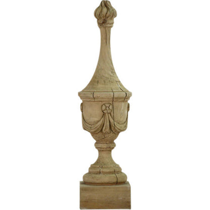 Abel Urn by Zentique in off-white and distressed blue birch. Made from distressed blue birch in a traditional style.