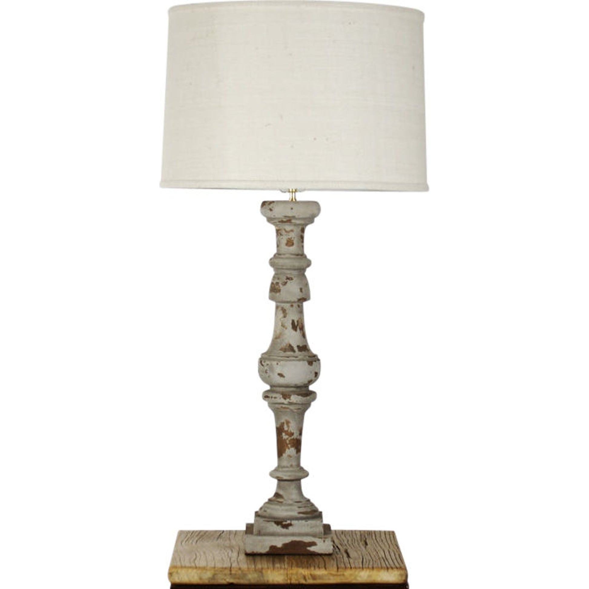 Agatha Wooden Lamp by Zentique in burlap shade and birch. Made from birch in a cottage & farmhouse style.