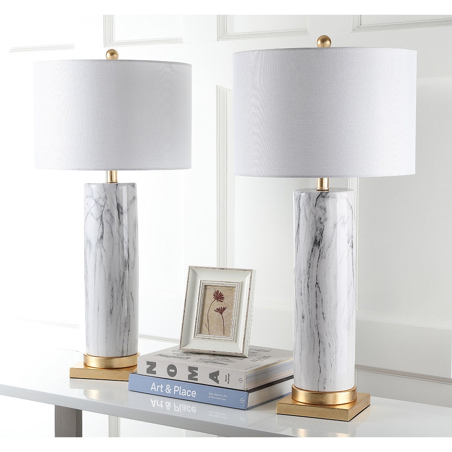 002 S-235385 | Additional Silo | Abner Table Lamp by Safavieh in gray. Made from ceramic body, 100% cotton shad in a transitional style.
