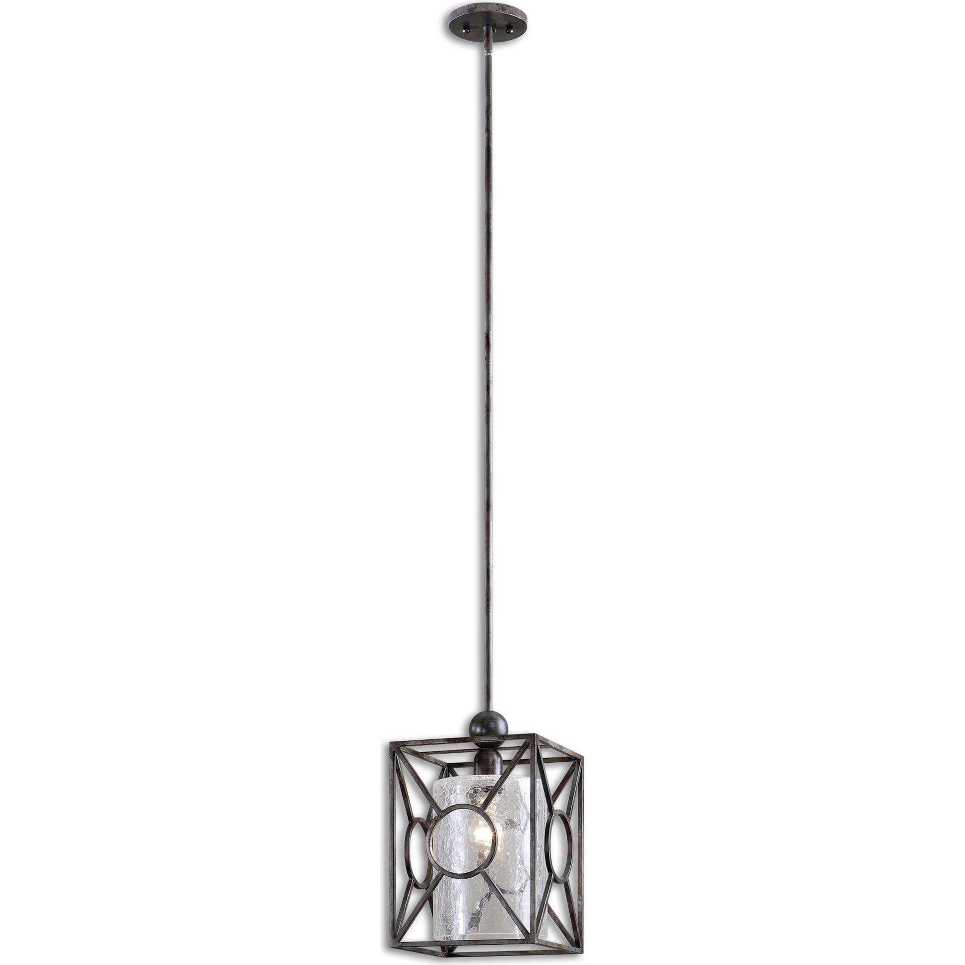 Arbela Mini Pendant by Uttermost. Made from metal, glass in a modern style.