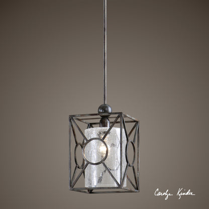 Arbela Mini Pendant by Uttermost. Made from metal, glass in a modern style.