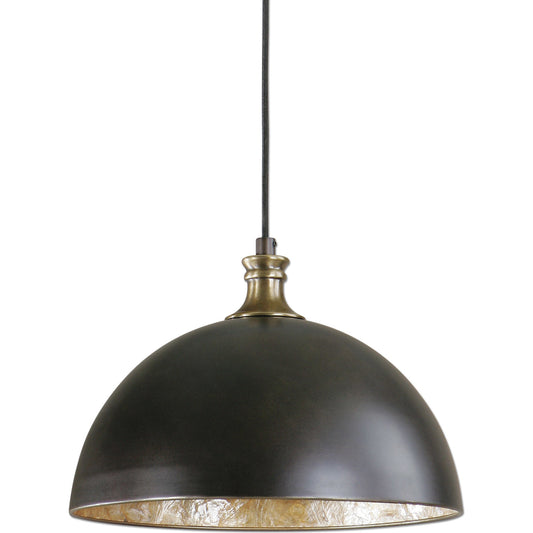 Placuna Pendant by Uttermost in bronze. Made from metal, shell in a modern style.