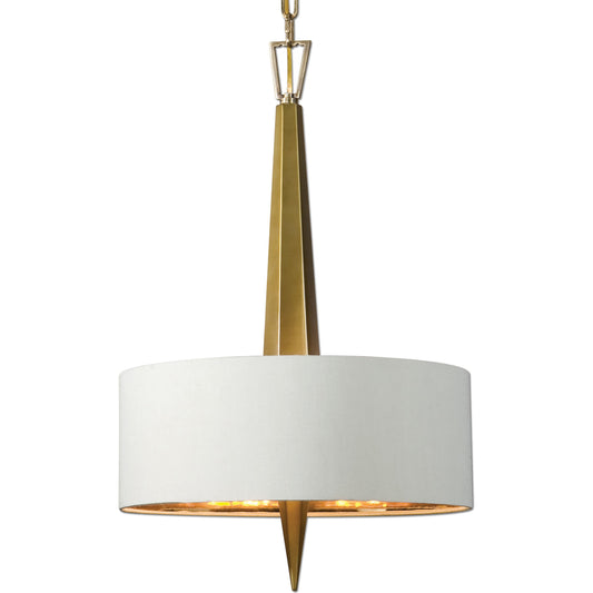 Obeliska Gold Chandelier by Uttermost in gold. Made from ceramic, metal, fabric in a modern style.