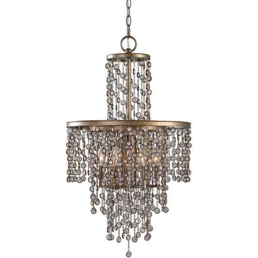 Valka Crystal Chandelier by Uttermost. Made from steel, crystal in a modern style.