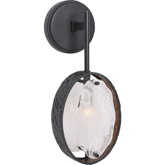 Maxin Sconce by Uttermost in bronze. Made from iron, glass in a modern style.