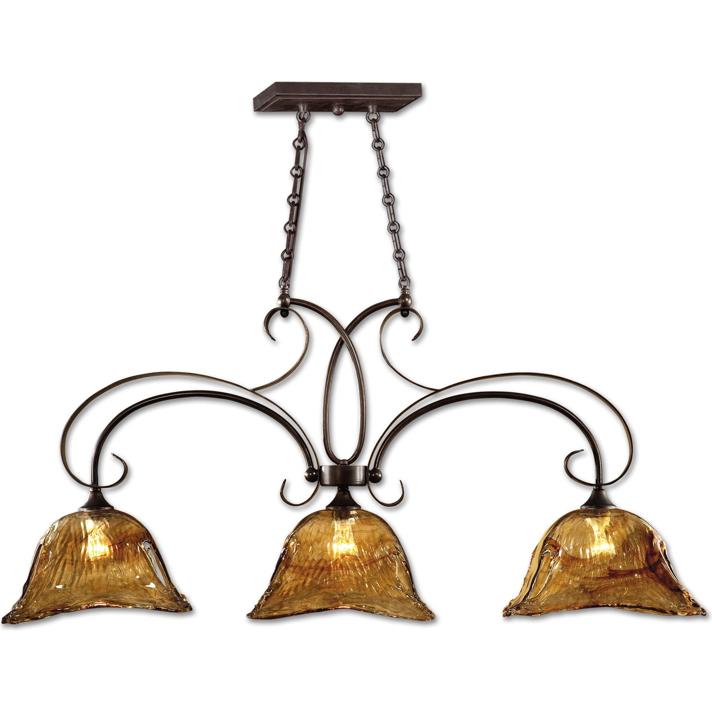 001 S-252616 | Additional Silo | Vetraio Kitchen Island Light by Uttermost in bronze. Made from brass, metal, glass in a rustic style.