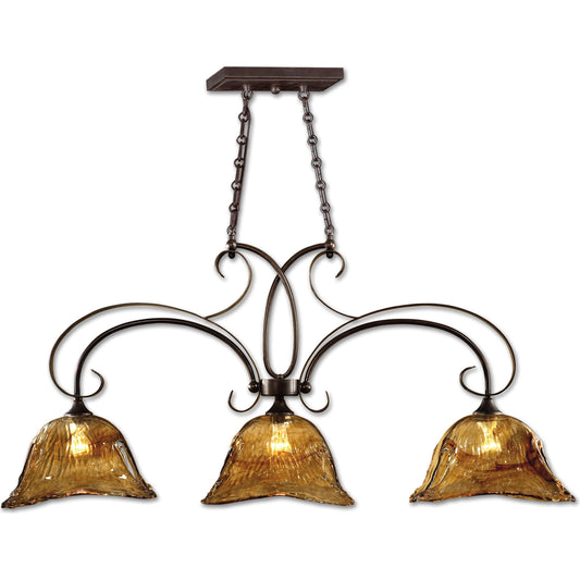 001 S-252616 | Additional Silo | Vetraio Kitchen Island Light by Uttermost in bronze. Made from brass, metal, glass in a rustic style.