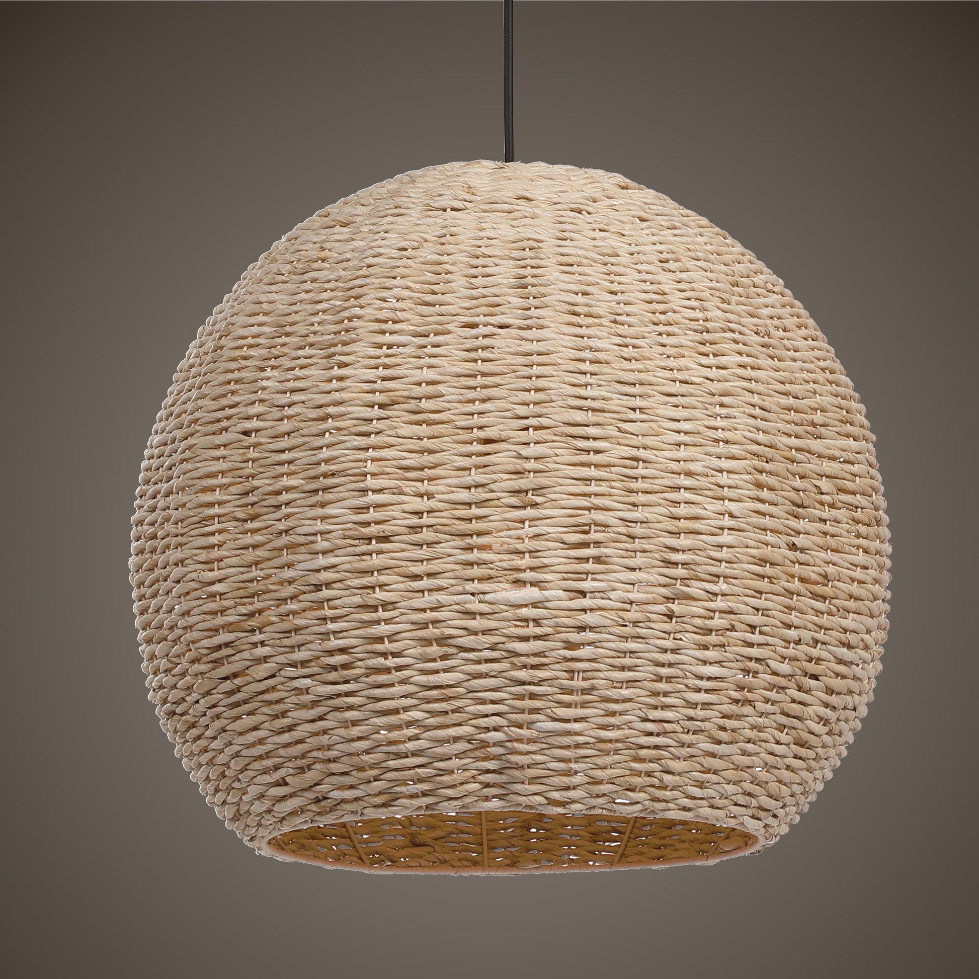 Seagrass Pendant by Uttermost. Made from corn rope, steel in a coastal style.