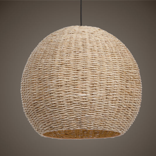 Seagrass Pendant by Uttermost. Made from corn rope, steel in a coastal style.
