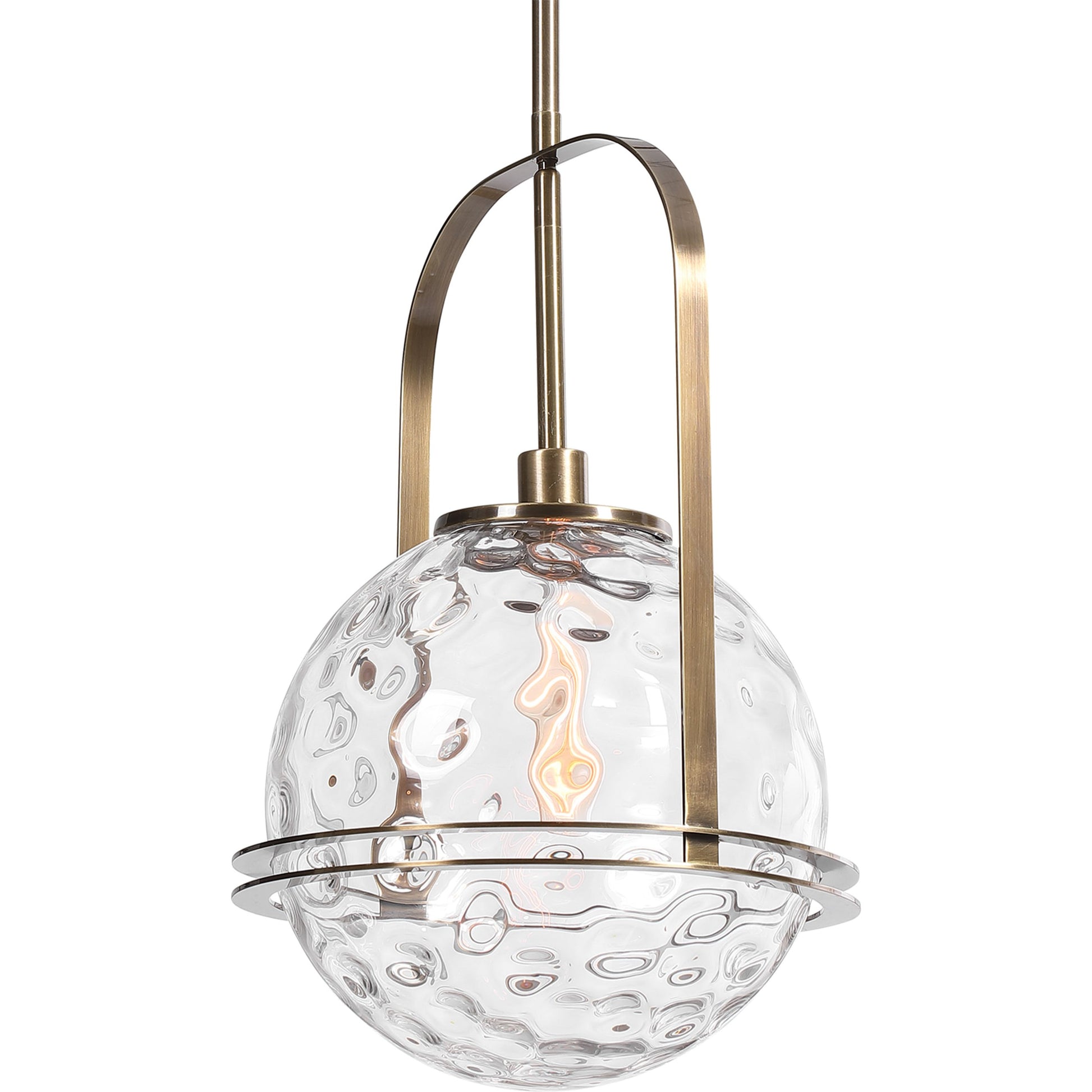 Mimas Pendant by Uttermost. Made from steel, glass in a transitional style.