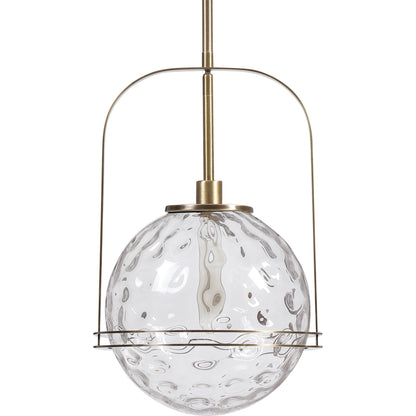 Mimas Pendant by Uttermost. Made from steel, glass in a transitional style.