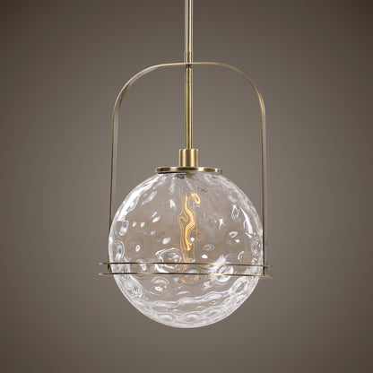 Mimas Pendant by Uttermost. Made from steel, glass in a transitional style.