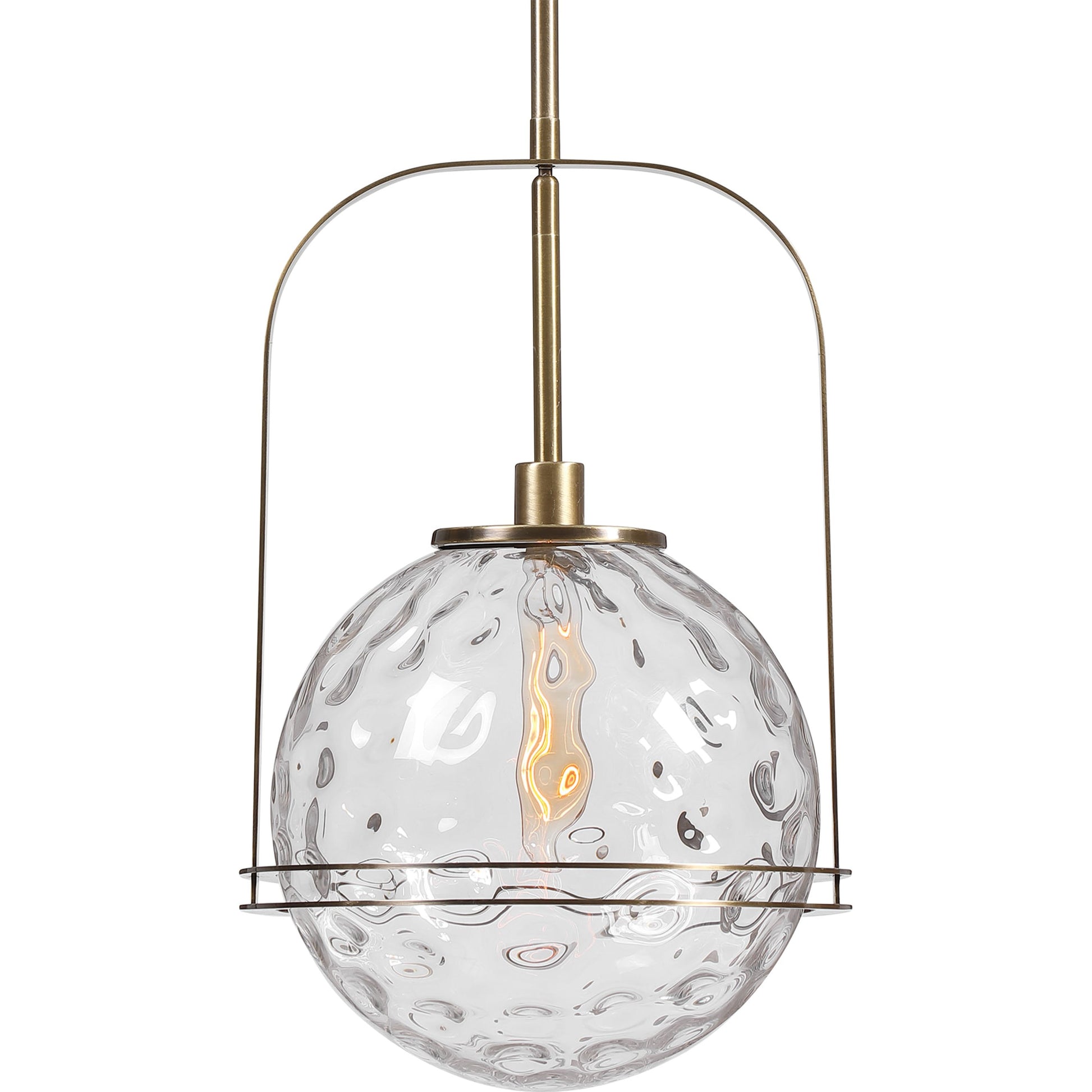 Mimas Pendant by Uttermost. Made from steel, glass in a transitional style.