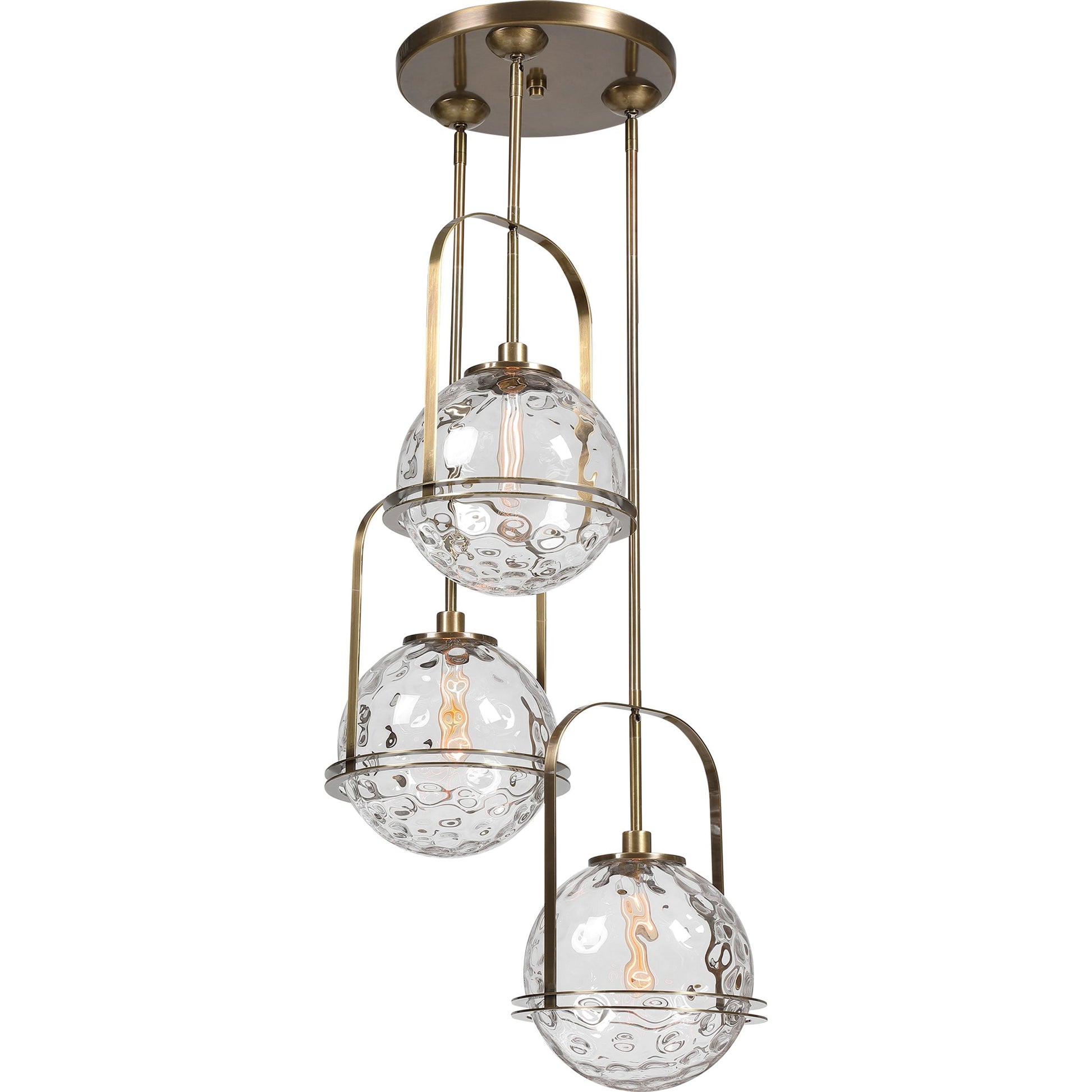 Mimas Cluster Pendant by Uttermost. Made from steel, glass in a modern style.