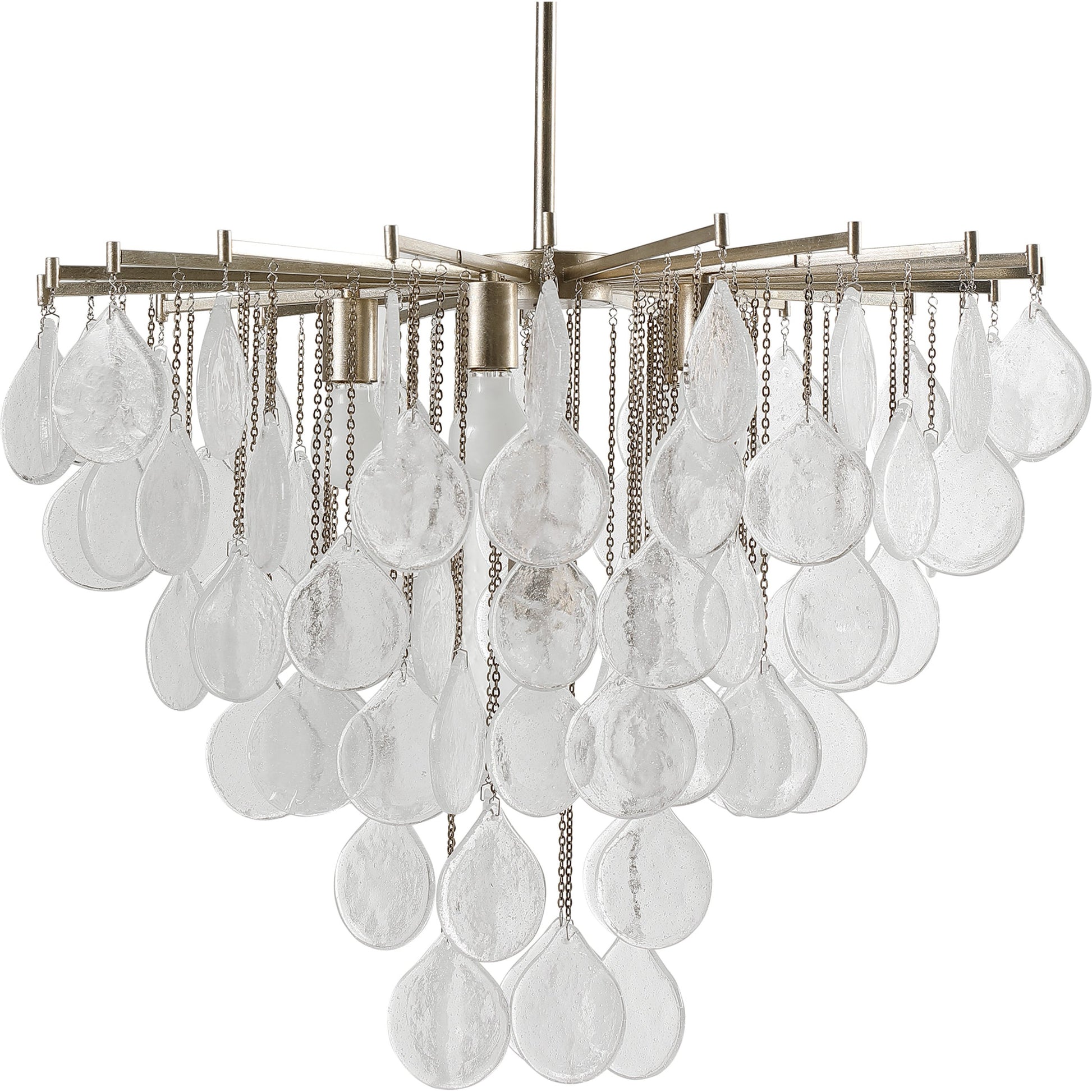 Goccia Pendant by Uttermost. Made from steel, glass in a transitional style.