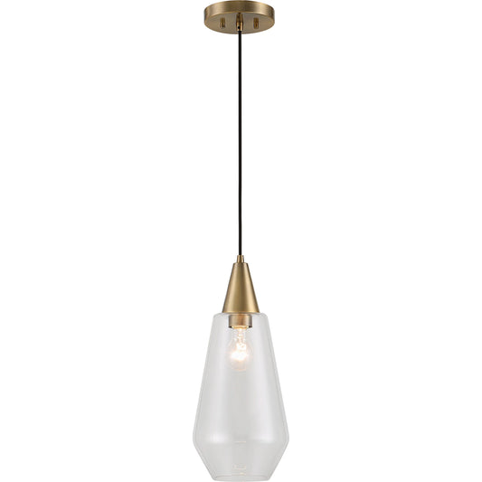 Eichler Antique 1 Light Mini Pendant by Uttermost in brass. Made from steel, glass in a modern style.