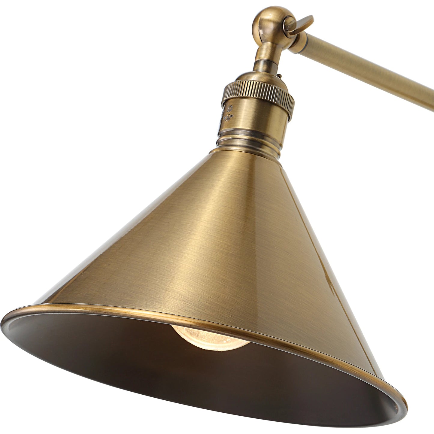 004 SI-1923651 | Closeup | Exeter 1 Light Adjustable Sconce by Uttermost in brass. Made from steel in a modern style.
