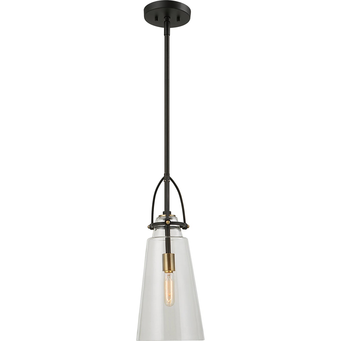 004 SI-1923649 | Primary Silo | Saugus Pendant by Uttermost in brass. Made from steel, glass in a modern style.
