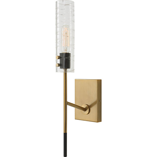 Telesto Sconce by Uttermost in brass. Made from glass, steel in a modern style.