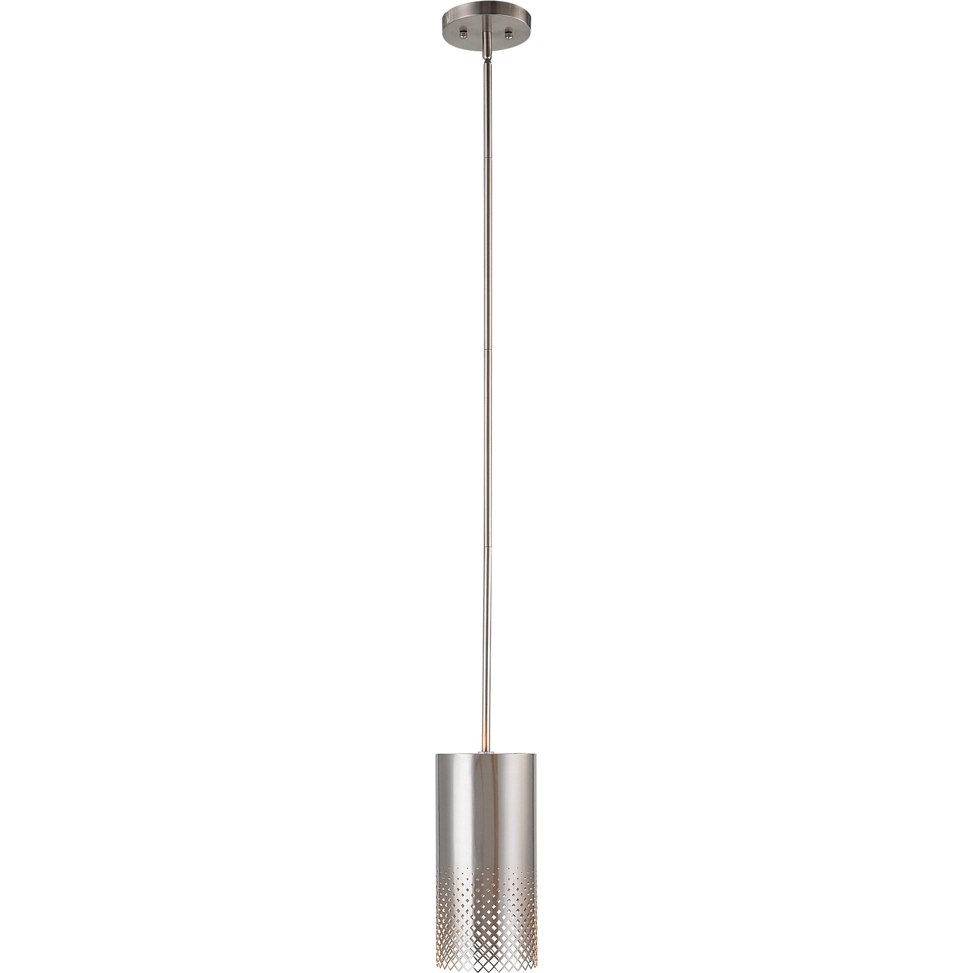 Manheim 1 Light Pendant by Uttermost in satin nickel. Made from iron in a modern style.
