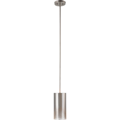 Manheim 1 Light Pendant by Uttermost in satin nickel. Made from iron in a modern style.