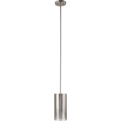 Manheim 1 Light Pendant by Uttermost in satin nickel. Made from iron in a modern style.