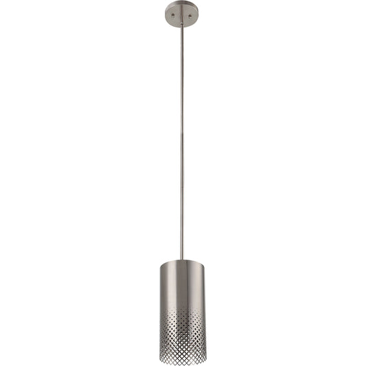 Manheim 1 Light Pendant by Uttermost in satin nickel. Made from iron in a modern style.