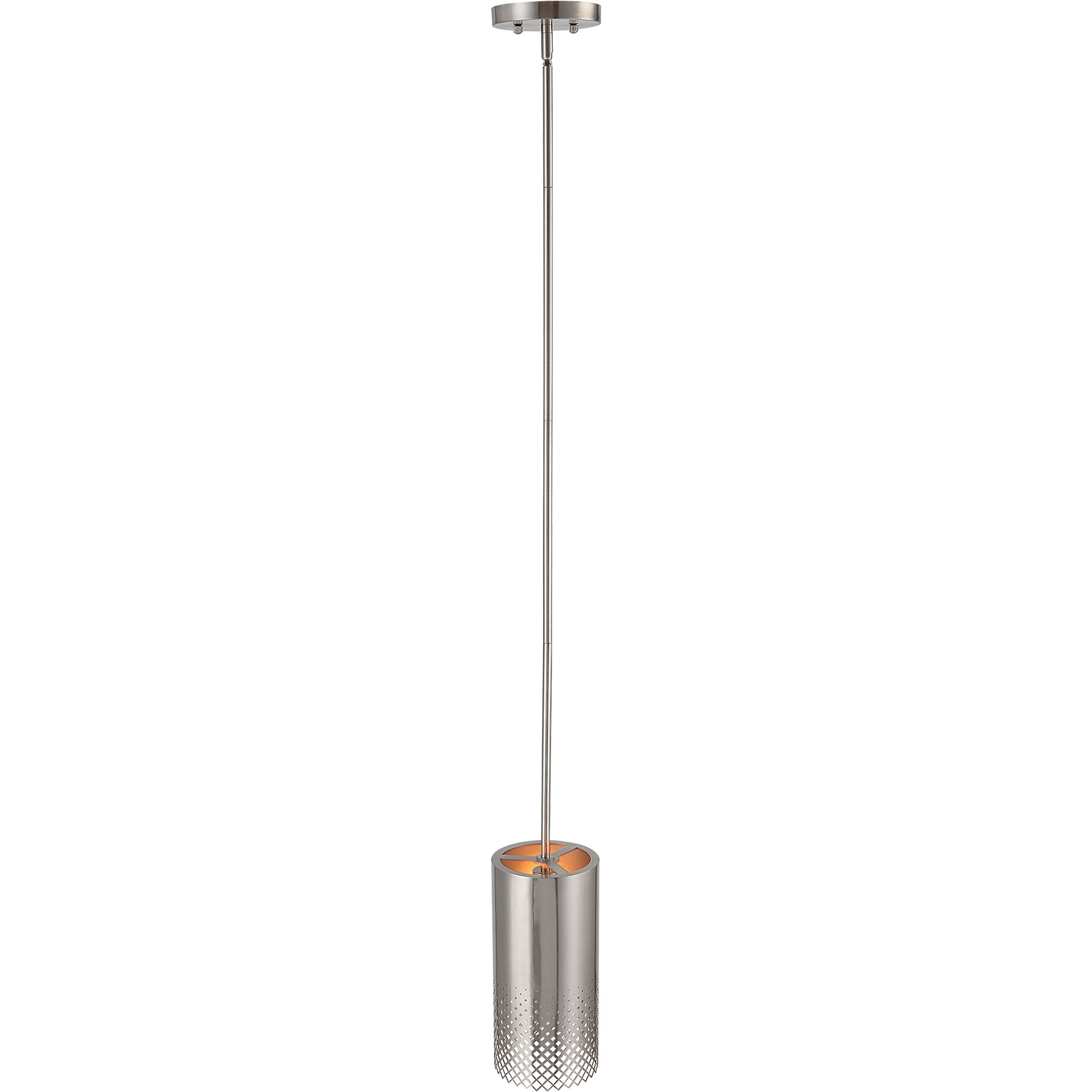 Manheim 1 Light Pendant by Uttermost in satin nickel. Made from iron in a modern style.