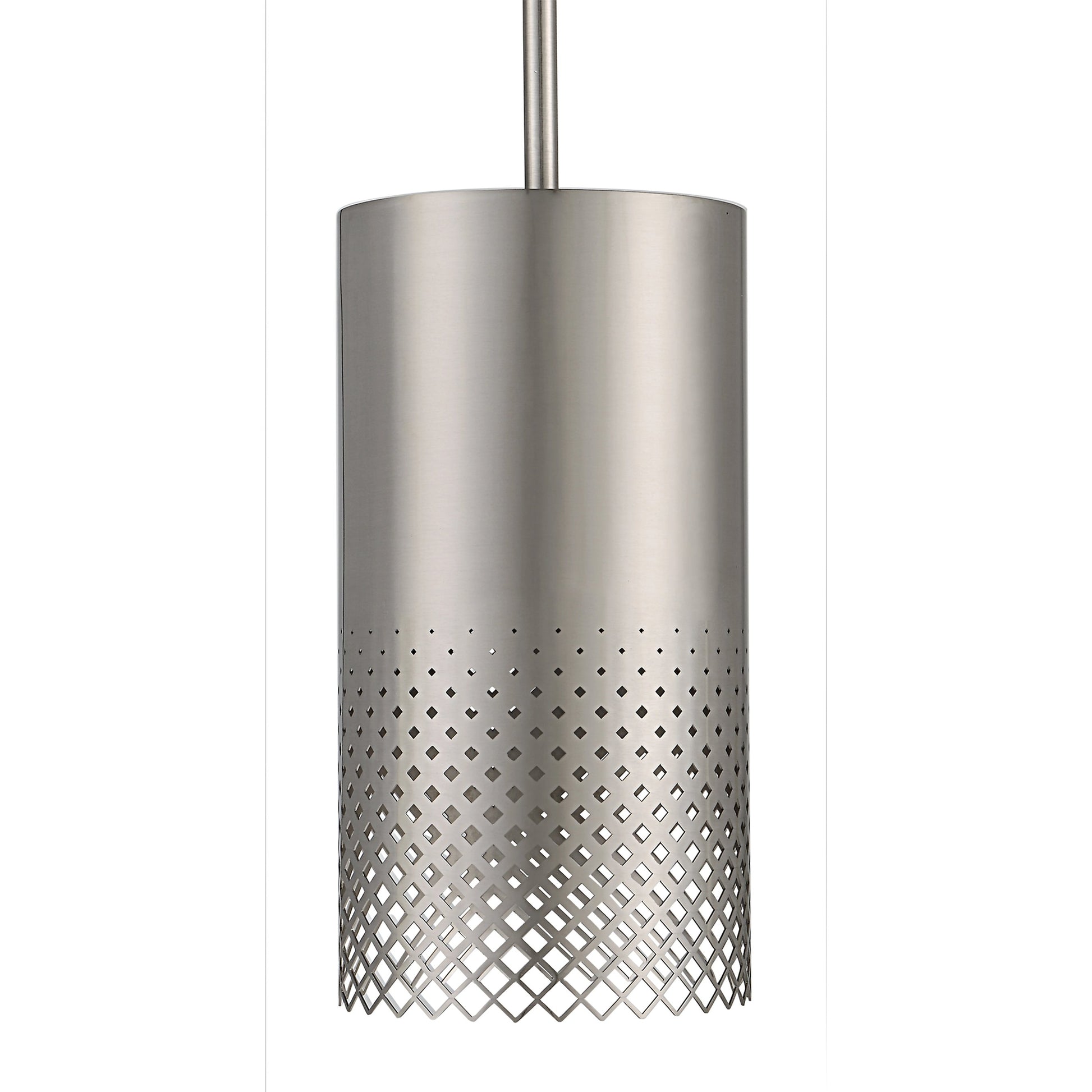Manheim 1 Light Pendant by Uttermost in satin nickel. Made from iron in a modern style.