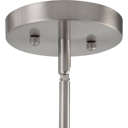 Manheim 1 Light Pendant by Uttermost in satin nickel. Made from iron in a modern style.